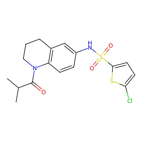 5-chloro-N-(1-isobutyryl-1,2,3,4-tetrahydroquinolin-6-yl)thiophene-2-sulfonamide structure