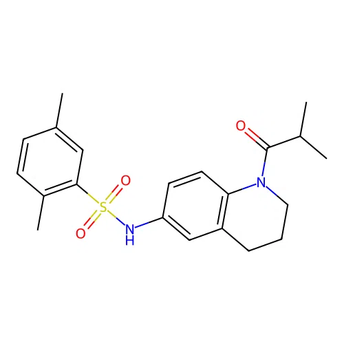 N-(1-isobutyryl-1,2,3,4-tetrahydroquinolin-6-yl)-2,5-dimethylbenzenesulfonamide structure