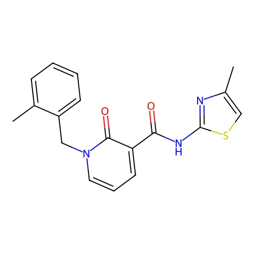1-(2-methylbenzyl)-N-(4-methylthiazol-2-yl)-2-oxo-1,2-dihydropyridine-3-carboxamide structure