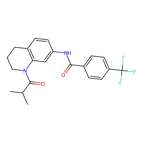 N-(1-isobutyryl-1,2,3,4-tetrahydroquinolin-7-yl)-4-(trifluoromethyl)benzamide structure