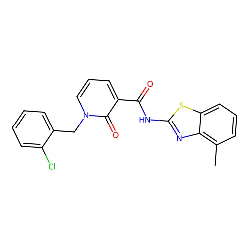 1-(2-chlorobenzyl)-N-(4-methylbenzo[d]thiazol-2-yl)-2-oxo-1,2-dihydropyridine-3-carboxamide structure