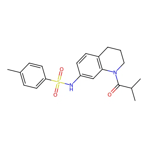 N-(1-isobutyryl-1,2,3,4-tetrahydroquinolin-7-yl)-4-methylbenzenesulfonamide structure