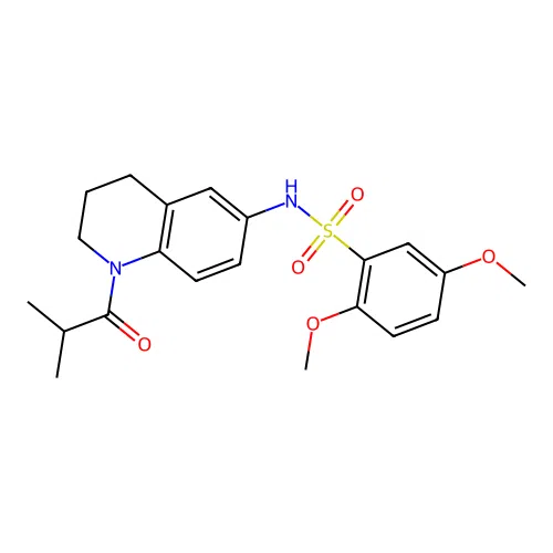 N-(1-isobutyryl-1,2,3,4-tetrahydroquinolin-6-yl)-2,5-dimethoxybenzenesulfonamide structure