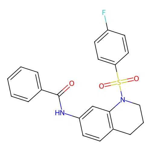 N-[1-(4-fluorophenyl)sulfonyl-3,4-dihydro-2H-quinolin-7-yl]benzamide structure