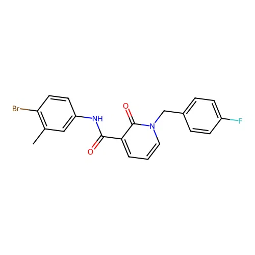 N-(4-bromo-3-methylphenyl)-1-[(4-fluorophenyl)methyl]-2-oxo-1,2-dihydropyridine-3-carboxamide structure