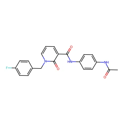 N-(4-acetamidophenyl)-1-(4-fluorobenzyl)-2-oxo-1,2-dihydropyridine-3-carboxamide structure