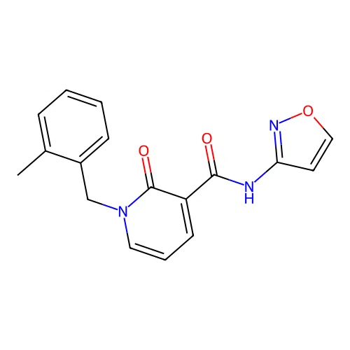 N-(isoxazol-3-yl)-1-(2-methylbenzyl)-2-oxo-1,2-dihydropyridine-3-carboxamide structure