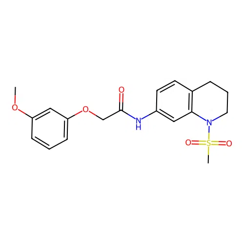 2-(3-methoxyphenoxy)-N-(1-methylsulfonyl-3,4-dihydro-2H-quinolin-7-yl)acetamide structure