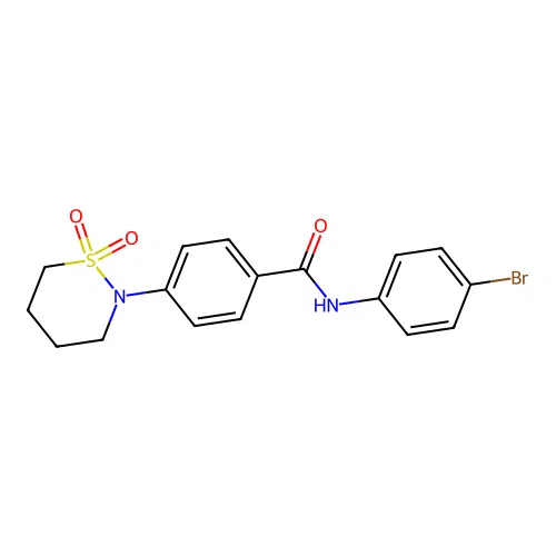 N-(4-bromophenyl)-4-(1,1-dioxido-1,2-thiazinan-2-yl)benzamide structure