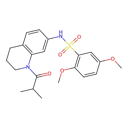 N-(1-isobutyryl-1,2,3,4-tetrahydroquinolin-7-yl)-2,5-dimethoxybenzenesulfonamide structure