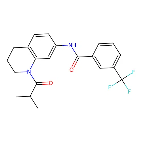 N-(1-isobutyryl-1,2,3,4-tetrahydroquinolin-7-yl)-3-(trifluoromethyl)benzamide structure