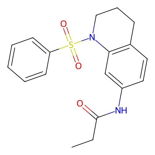 N-[1-(benzenesulfonyl)-3,4-dihydro-2H-quinolin-7-yl]propanamide structure