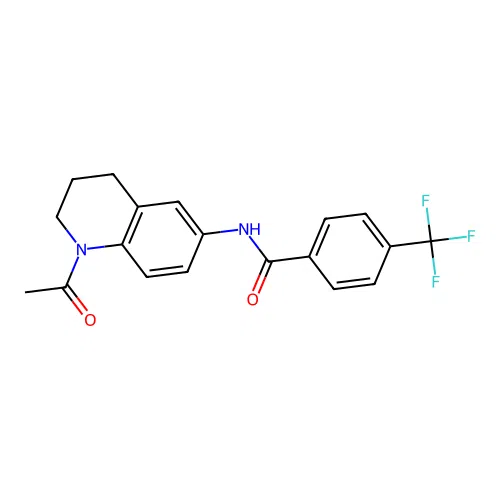 N-(1-acetyl-1,2,3,4-tetrahydroquinolin-6-yl)-4-(trifluoromethyl)benzamide structure