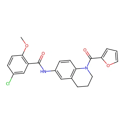 5-chloro-N-[1-(furan-2-carbonyl)-1,2,3,4-tetrahydroquinolin-6-yl]-2-methoxybenzamide structure