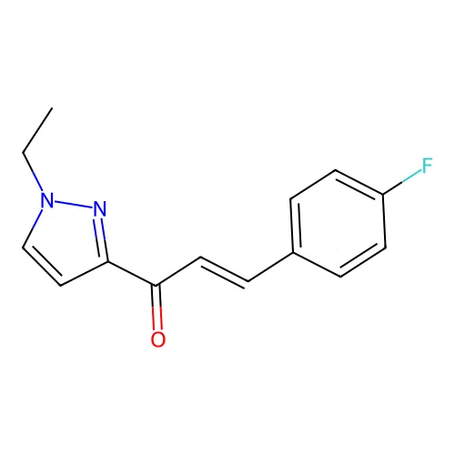 (E)-1-(1-ethylpyrazol-3-yl)-3-(4-fluorophenyl)prop-2-en-1-one structure