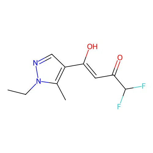 4-(1-Ethyl-5-methylpyrazol-4-yl)-1,1-difluoro-4-hydroxybut-3-en-2-one structure