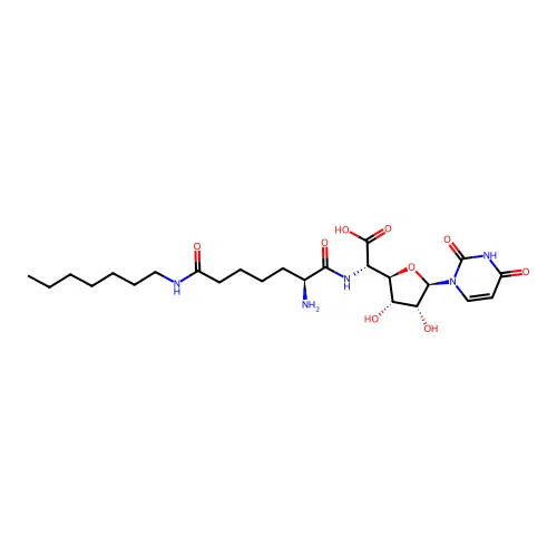 N-epsilon-(Octanoyl)lysyl-uracil polyoxin C structure