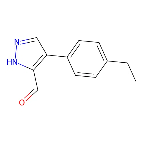 4-(4-ethylphenyl)-1H-pyrazole-3-carbaldehyde structure