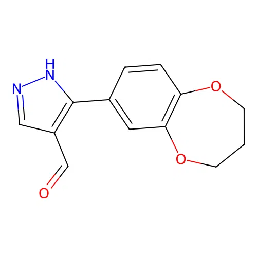 3-(3,4-dihydro-2H-1,5-benzodioxepin-7-yl)-1H-pyrazole-4-carbaldehyde structure