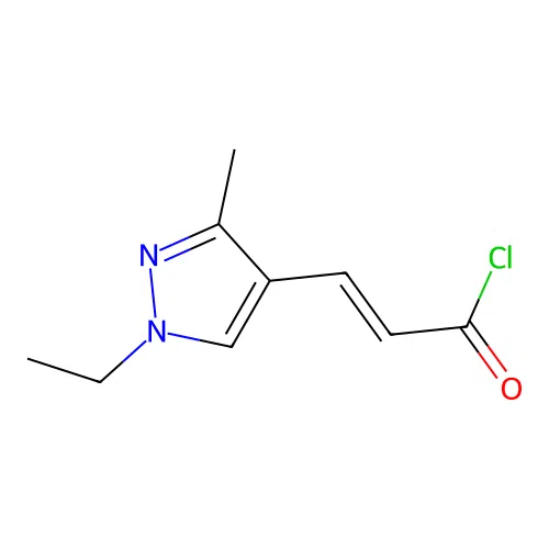 (2E)-3-(1-Ethyl-3-methyl-1H-pyrazol-4-YL)-acryloyl chloride structure