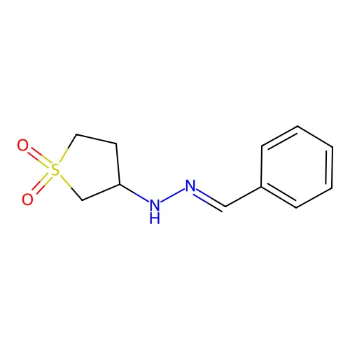(1E)-1-benzylidene-2-(1,1-dioxidotetrahydrothiophen-3-yl)hydrazine structure