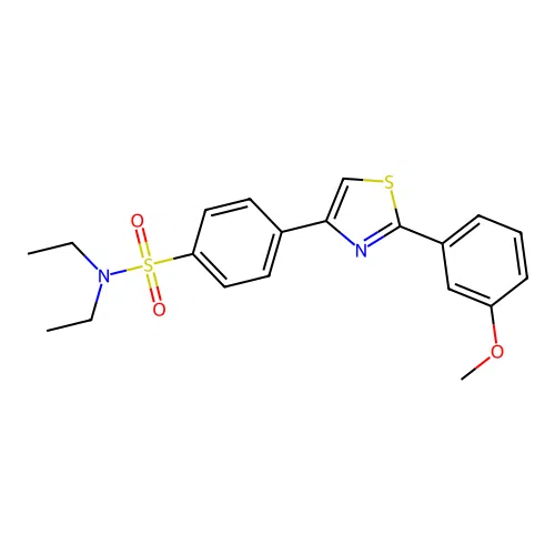 N,N-diethyl-4-[2-(3-methoxyphenyl)-1,3-thiazol-4-yl]benzene-1-sulfonamide structure