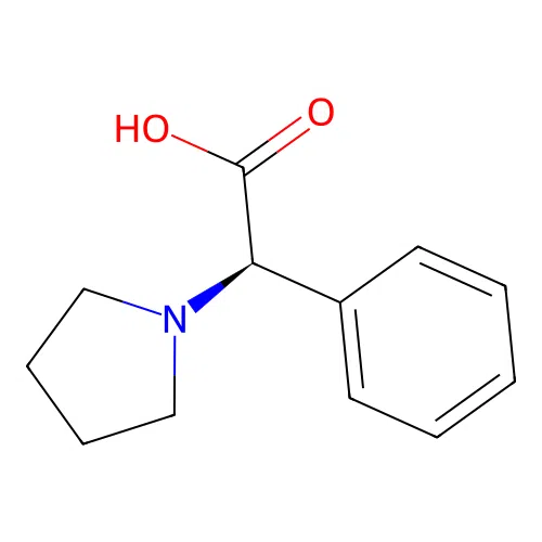 (R)-2-phenyl-2-(pyrrolidin-1-yl)acetic acid structure