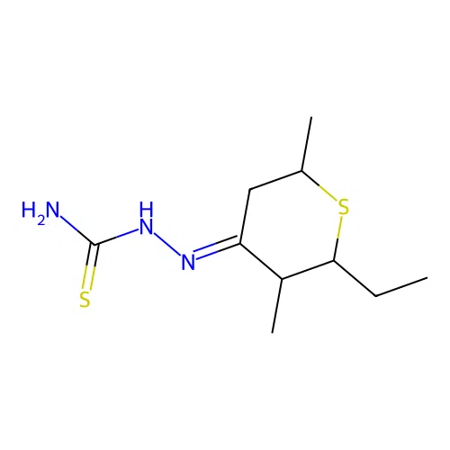 [(2-ethyl-3,6-dimethylthian-4-ylidene)amino]thiourea structure