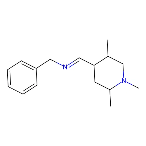 (E)-1-phenyl-N-((1,2,5-trimethylpiperidin-4-yl)methylene)methanamine structure