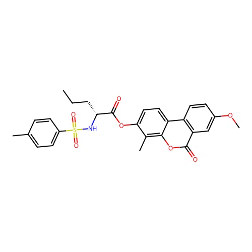 (8-methoxy-4-methyl-6-oxobenzo[c]chromen-3-yl) (2R)-2-[(4-methylphenyl)sulfonylamino]pentanoate structure