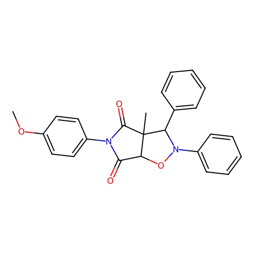 5-(4-methoxyphenyl)-3a-methyl-2,3-diphenyl-3,6a-dihydropyrrolo[3,4-d][1,2]oxazole-4,6-dione structure