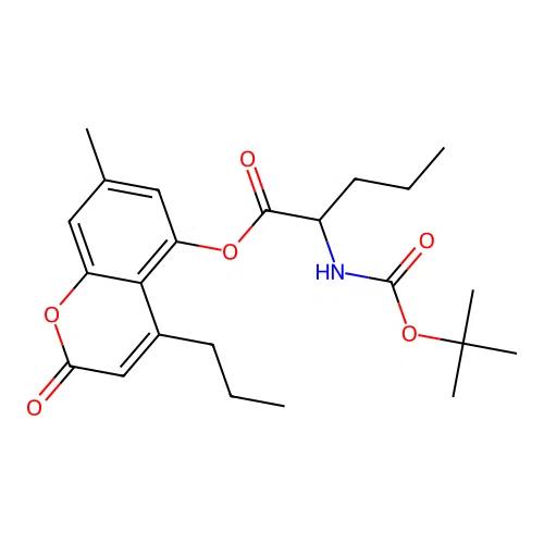 7-methyl-2-oxo-4-propyl-2H-chromen-5-yl 2-((tert-butoxycarbonyl)amino)pentanoate structure