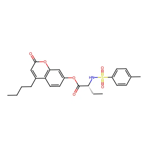 (4-butyl-2-oxochromen-7-yl) (2R)-2-[(4-methylphenyl)sulfonylamino]butanoate structure