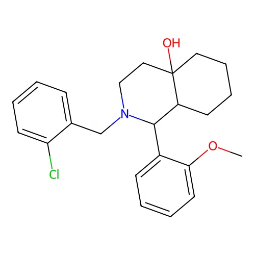 2-(2-chlorobenzyl)-1-(2-methoxyphenyl)octahydroisoquinolin-4a(2H)-ol structure