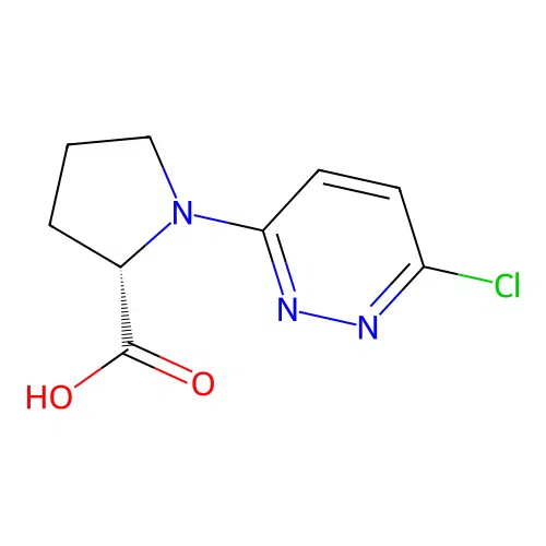 (2S)-1-(6-chloropyridazin-3-yl)pyrrolidine-2-carboxylic acid structure