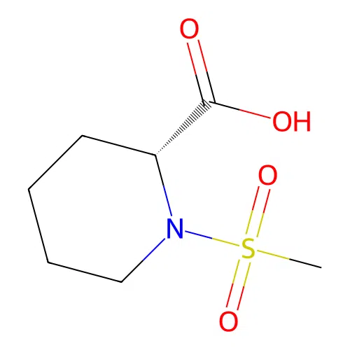 (2R)-1-(Methylsulfonyl)-2-piperidinecarboxylic acid structure
