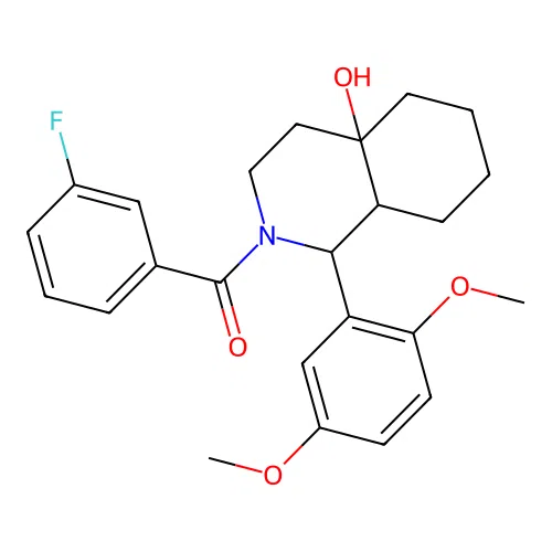 (1-(2,5-dimethoxyphenyl)-4a-hydroxyoctahydroisoquinolin-2(1H)-yl)(3-fluorophenyl)methanone structure