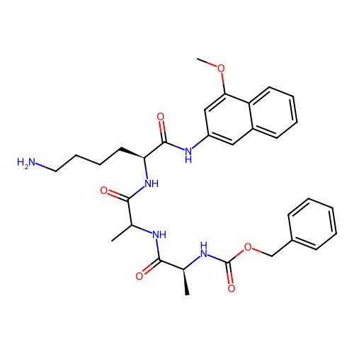 Benzyloxycarbonyl-alanyl-alanyl-lysyl-4-methoxy-2-naphthylamide structure