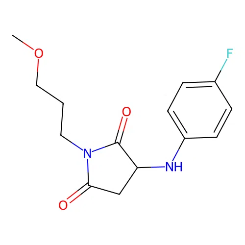 3-(4-Fluoroanilino)-1-(3-methoxypropyl)pyrrolidine-2,5-dione structure