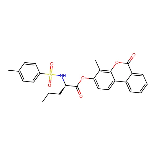 (4-methyl-6-oxobenzo[c]chromen-3-yl) (2R)-2-[(4-methylphenyl)sulfonylamino]pentanoate structure