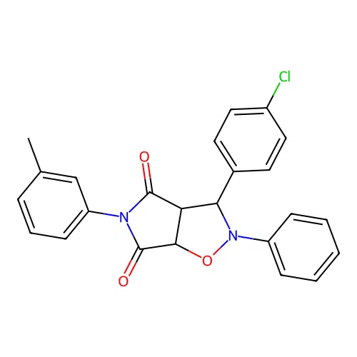 3-(4-chlorophenyl)-2-phenyl-5-(m-tolyl)dihydro-2H-pyrrolo[3,4-d]isoxazole-4,6(5H,6aH)-dione structure