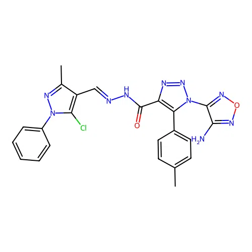 C23H19ClN10O2 structure