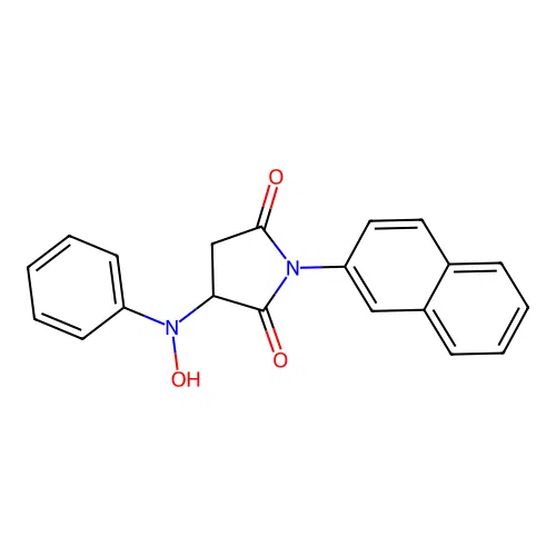 3-(Hydroxy(phenyl)amino)-1-(naphthalen-2-yl)pyrrolidine-2,5-dione structure