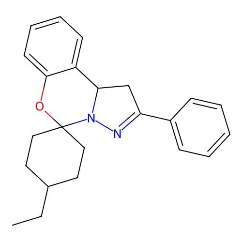 4'-ethyl-2-phenylspiro[1,10b-dihydropyrazolo[1,5-c][1,3]benzoxazine-5,1'-cyclohexane] structure