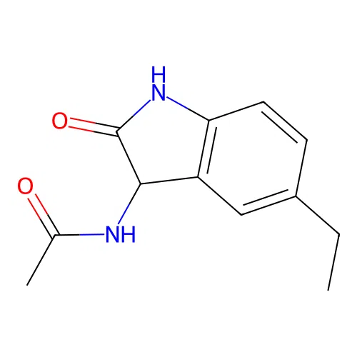 N-(5-ethyl-2-oxo-2,3-dihydro-1H-indol-3-yl)acetamide structure