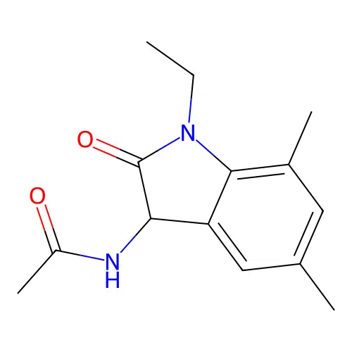 N-(1-ethyl-5,7-dimethyl-2-oxo-2,3-dihydro-1H-indol-3-yl)acetamide structure