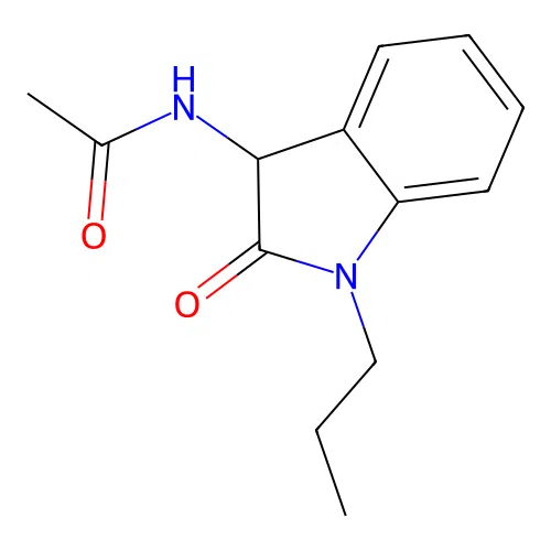 N-(2-oxo-1-propyl-2,3-dihydro-1H-indol-3-yl)acetamide structure
