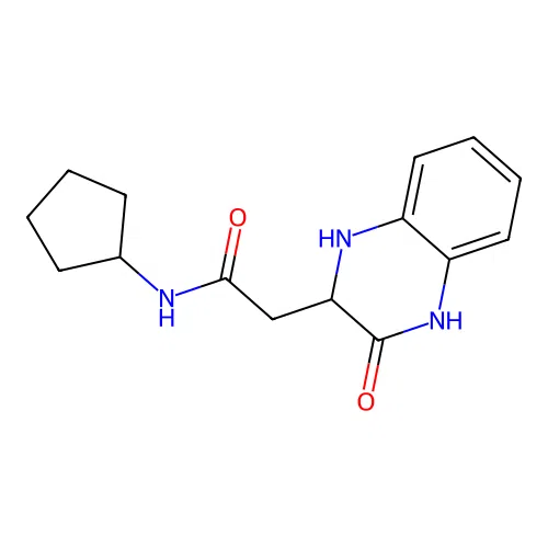 N-cyclopentyl-2-(3-oxo-1,2,3,4-tetrahydroquinoxalin-2-yl)acetamide structure