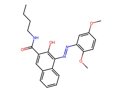 N-butyl-4-[(2,5-dimethoxyphenyl)azo]-3-hydroxynaphthalene-2-carboxamide structure
