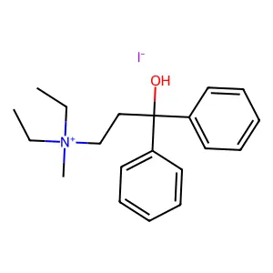N,N-Diethyl-3-hydroxy-N-methyl-3,3-diphenylpropan-1-aminium iodide structure